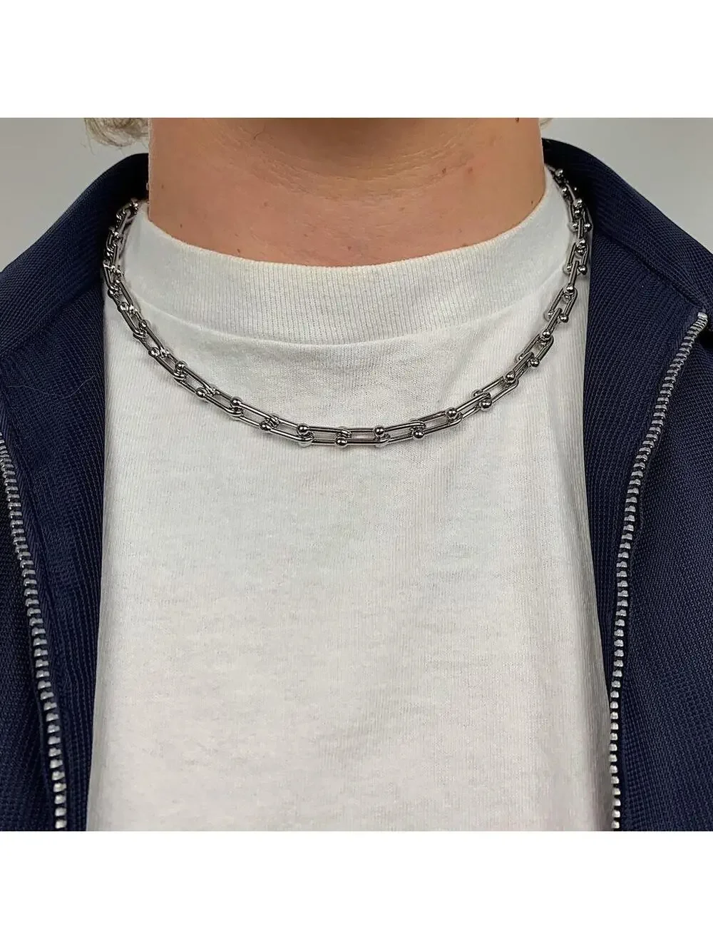 Vintage Y2K atyle U Link Shape Silver Chain. Stainless steel high quality! 20